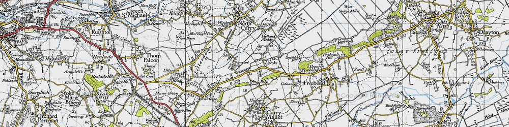 Old map of Listock in 1945