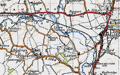Old map of Liston Garden in 1946
