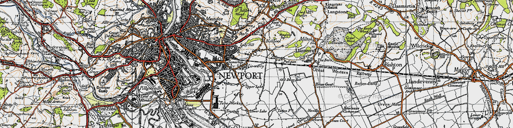Old map of Liswerry in 1946