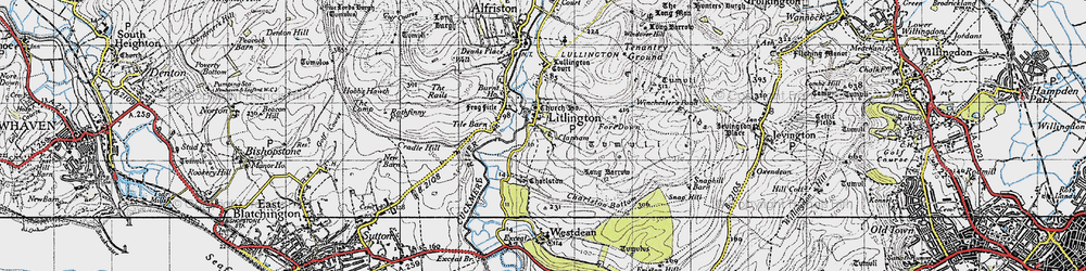 Old map of Litlington in 1940