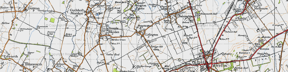 Old map of Limlow Hill in 1946