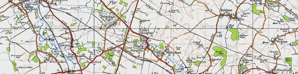 Old map of Bourn Br in 1946