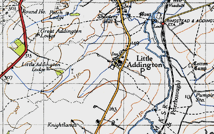 Old map of Little Addington in 1946