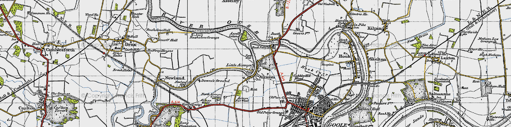 Old map of Little Airmyn in 1947
