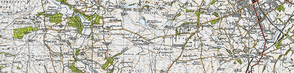 Old map of Little Alms Cliff in 1947