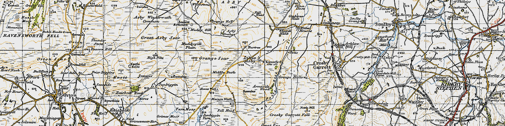 Old map of Little Asby in 1947
