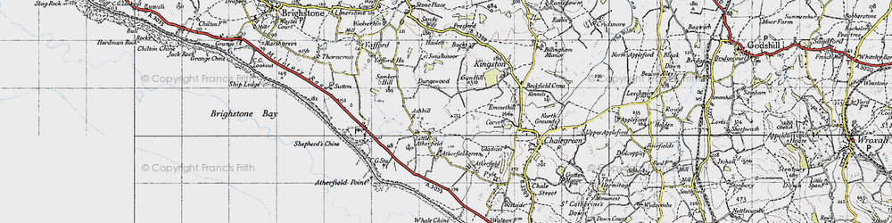 Old map of Little Atherfield in 1945