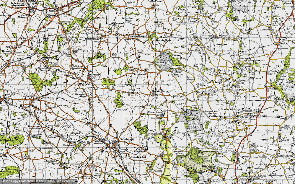 Old Map of Little Barningham, 1945 in 1945