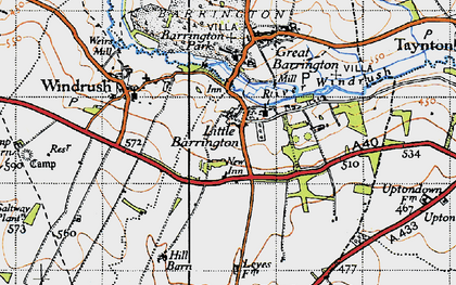 Old map of Little Barrington in 1946