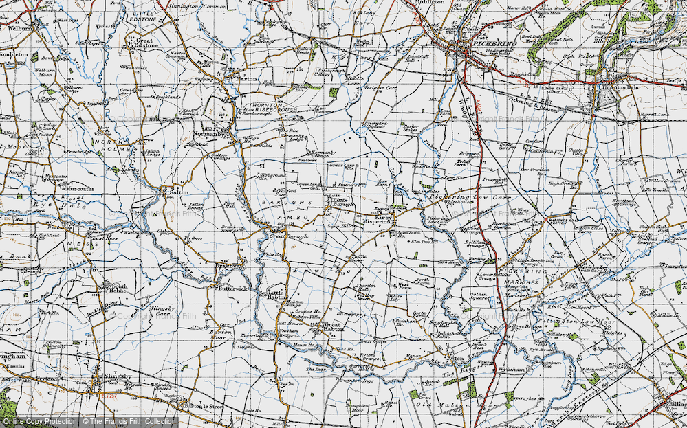 Old Map of Historic Map covering Behrens Whin in 1947