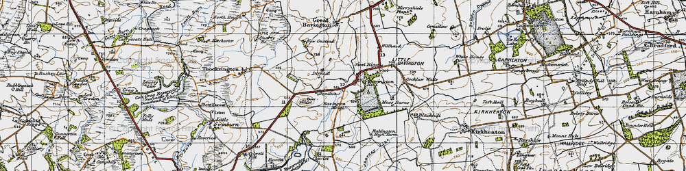 Old map of Little Bavington in 1947