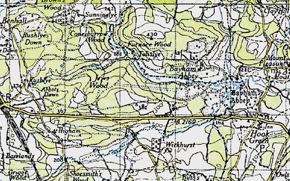 Old map of Bayham Lake in 1946