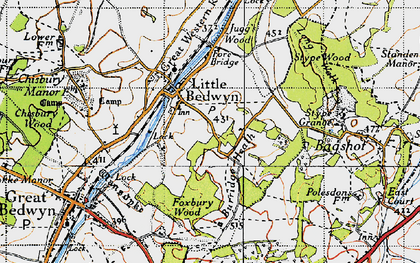 Old map of Little Bedwyn in 1940