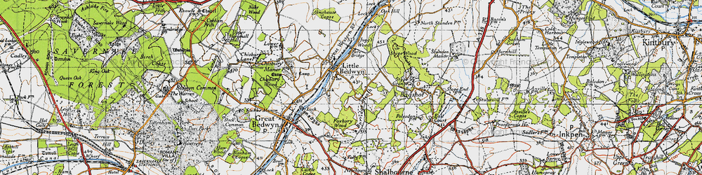 Old map of Burridge Heath in 1940