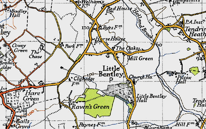Old map of Little Bentley in 1946