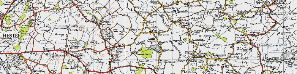 Old map of Little Bentley in 1946