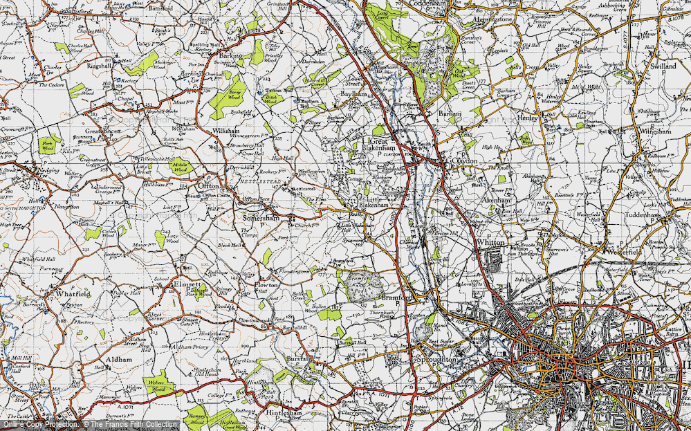 Old Map of Little Blakenham, 1946 in 1946
