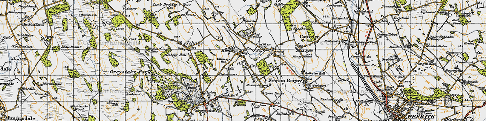 Old map of Little Blencow in 1947