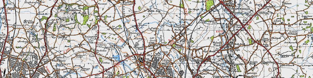 Old map of Little Bloxwich in 1946