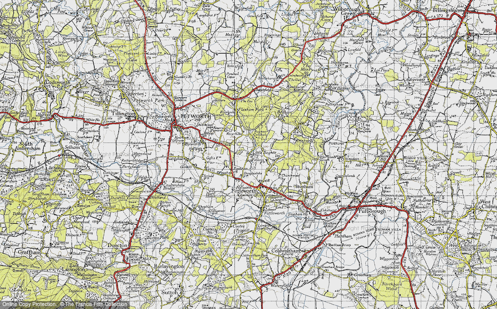 Old Map of Historic Map covering Bognor Common in 1940