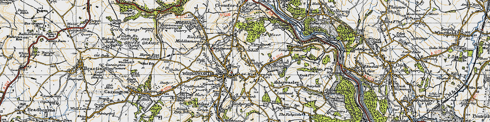 Old map of Little Bolehill in 1947