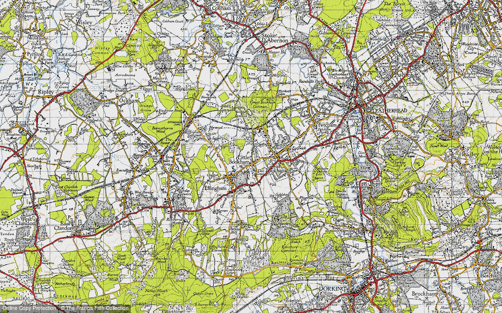 Old Map of Little Bookham, 1945 in 1945