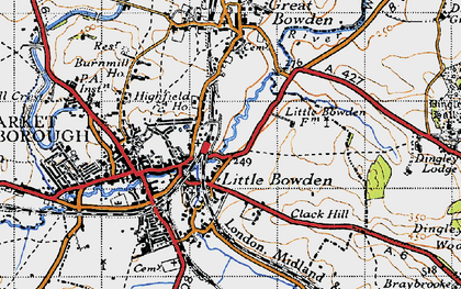 Old map of Little Bowden in 1946