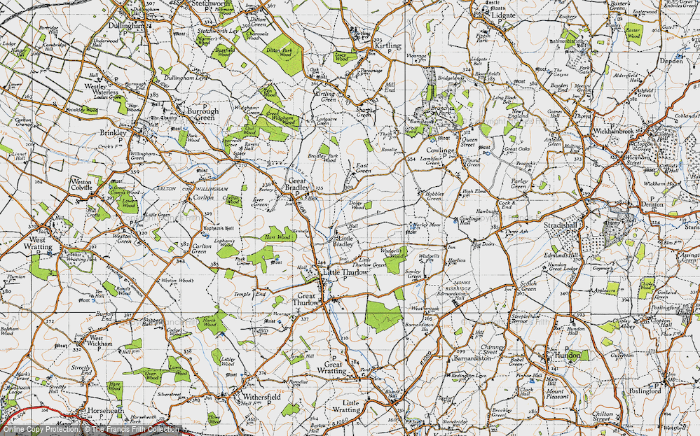Old Map of Little Bradley, 1946 in 1946