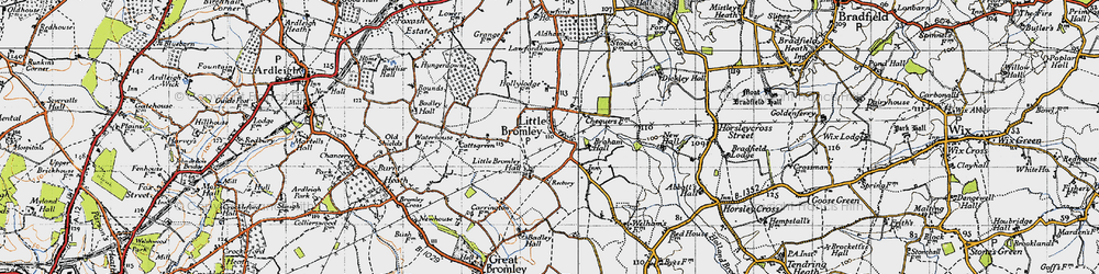 Old map of Little Bromley in 1945