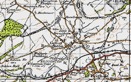 Old map of Little Broughton in 1947