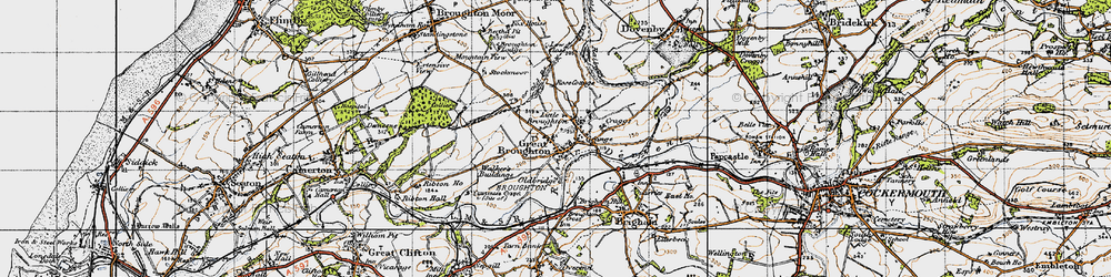 Old map of Little Broughton in 1947