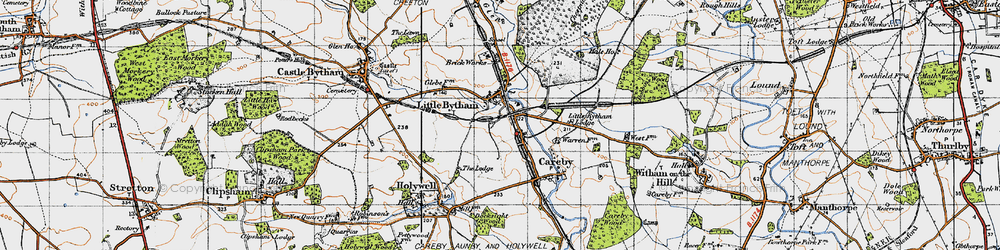 Old map of Little Bytham in 1946