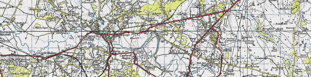 Old map of Little Canford in 1940
