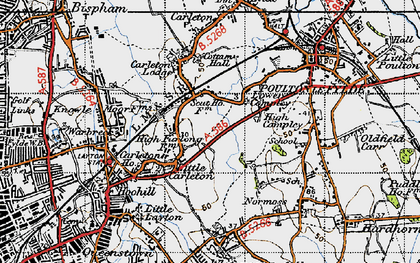 Old map of Little Carleton in 1947