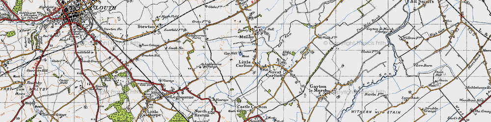 Old map of Legbourne Grange in 1946