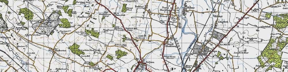 Old map of Little Carlton in 1947