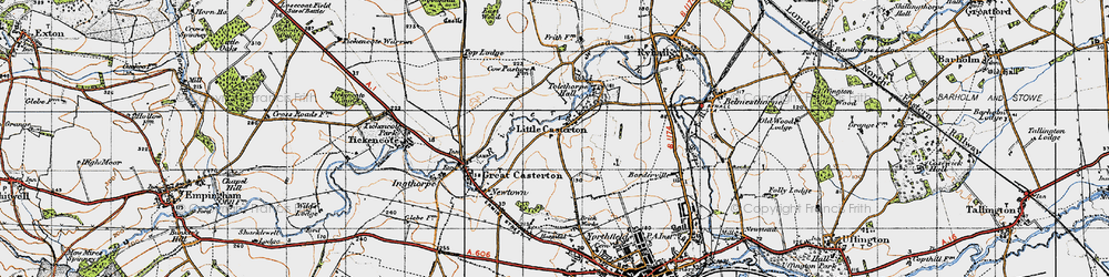 Old map of Little Casterton in 1946