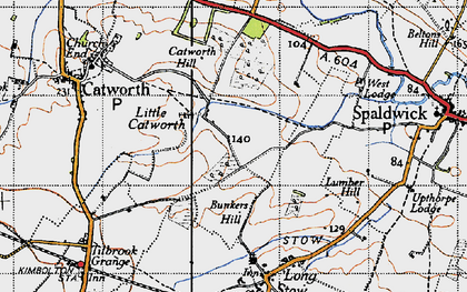 Old map of Bunkers Hill in 1946
