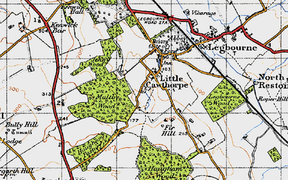 Old map of Little Cawthorpe in 1946