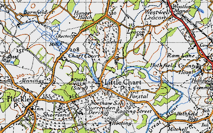 Old map of Little Chart in 1940