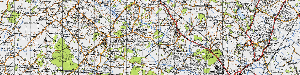 Old map of Little Chart Forstal in 1940