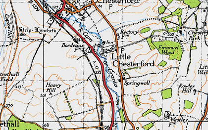 Old map of Little Chesterford in 1946