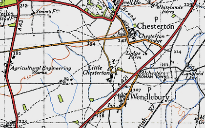 Old map of Little Chesterton in 1946