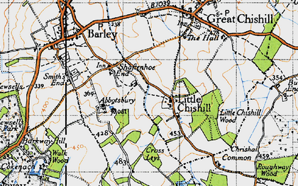 Old map of Little Chishill in 1946