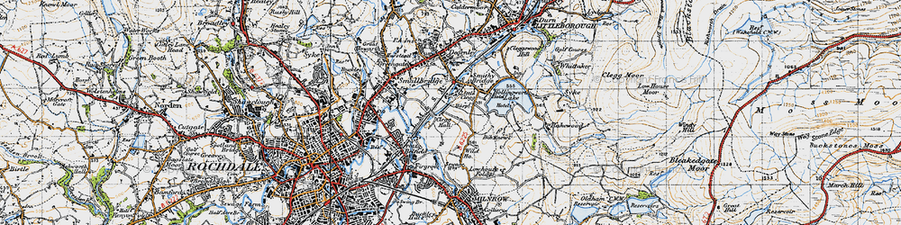 Old map of Little Clegg in 1947