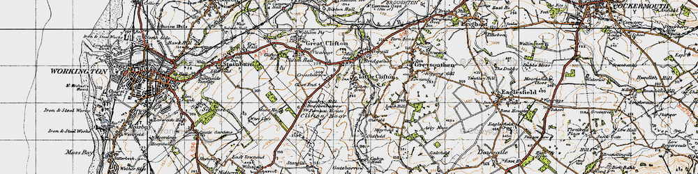 Old map of Little Clifton in 1947