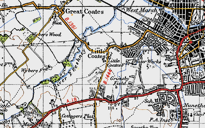 Old map of Little Coates in 1946