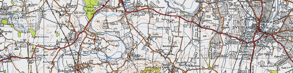 Old map of Little Comberton in 1946