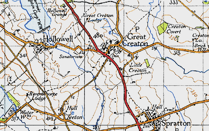 Old map of Little Creaton in 1946