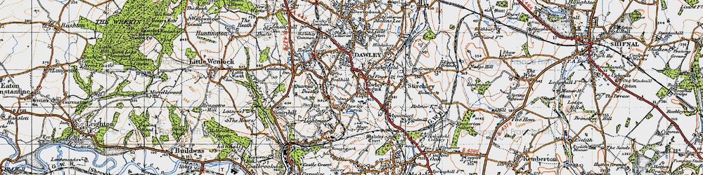 Old map of Little Dawley in 1947